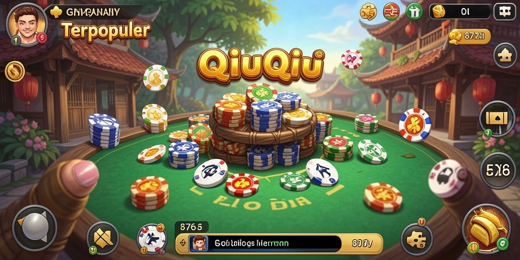 Screenshot game 8768 menampilkan aksi seru permainan QiuQiu.