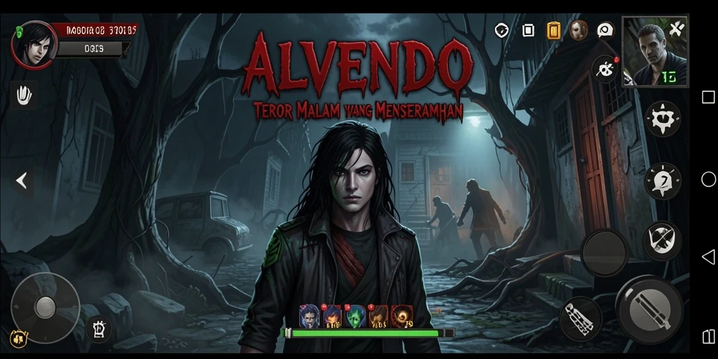 Tangkapan layar menampilkan momen menegangkan dari gameplay ALVENDO.
