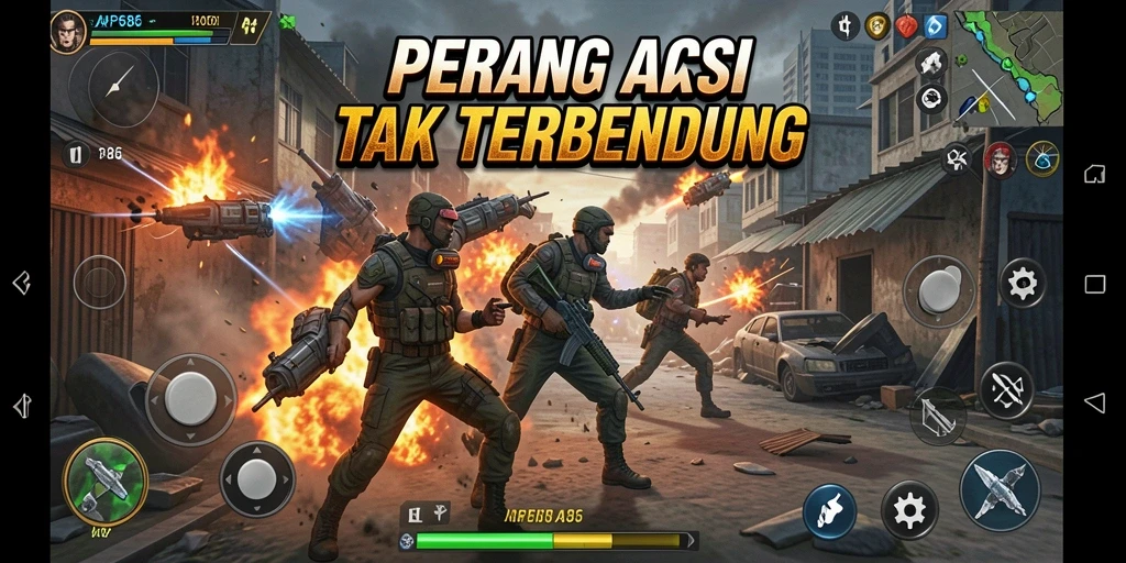 Tampilan utama gameplay AP686 menampilkan aksi laga yang epik dan mendebarkan.