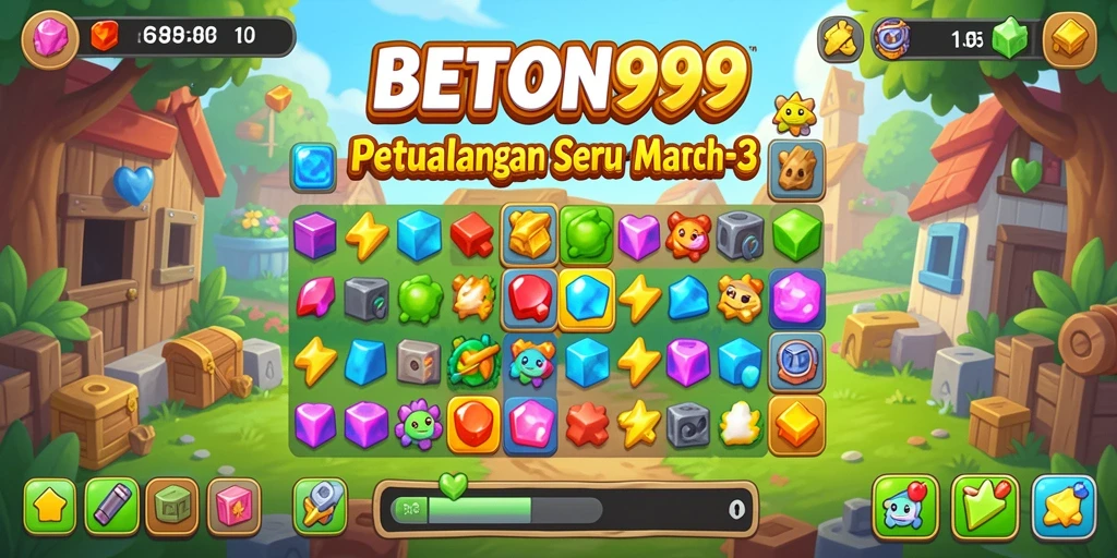 Tangkapan layar menunjukkan gameplay seru dan tantangan Match-3.