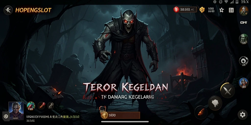 Gameplay menegangkan HOPENGSLOT dengan suasana horor yang mencekam.
