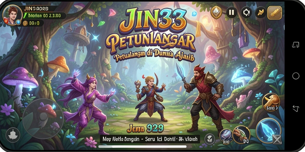 Tampilan gameplay penuh aksi dalam dunia petualangan JIN33.