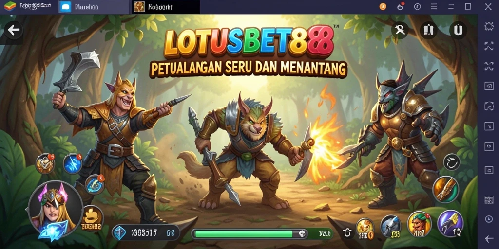 Gameplay LOTUSBET88 yang penuh aksi dan petualangan seru.