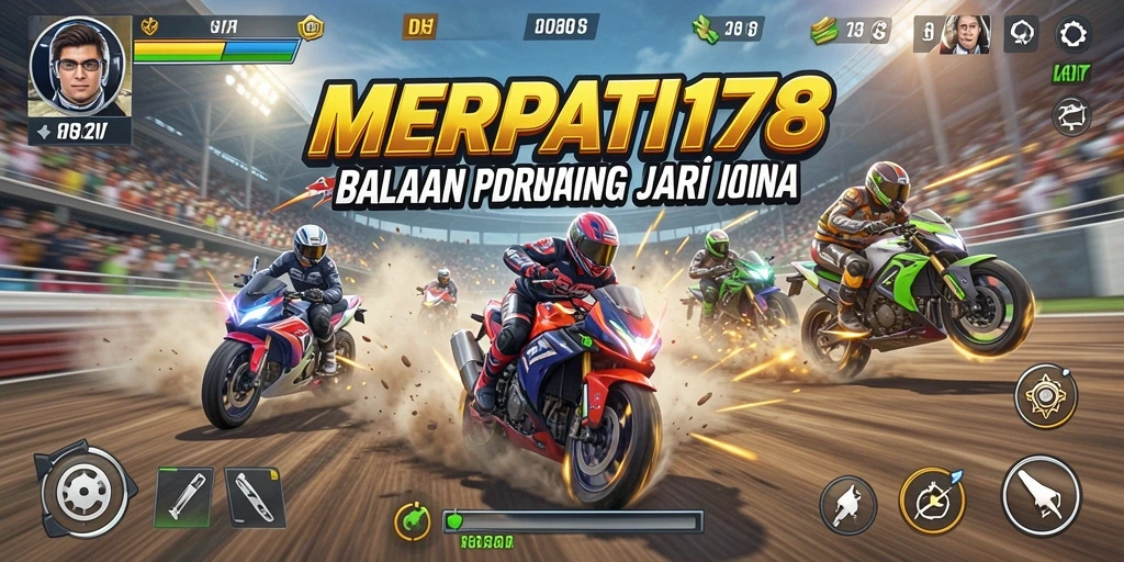 Screenshot menunjukkan aksi balapan cepat di MERPATI178.
