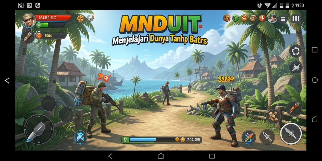 Tangkapan layar gameplay menampilkan eksplorasi dunia terbuka MNDUIT.