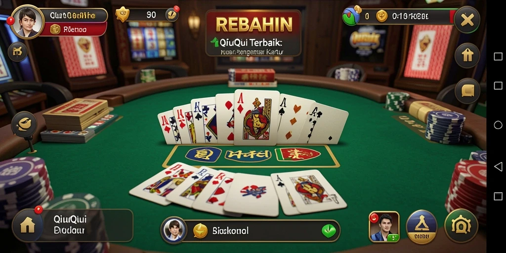 Screenshot REBAHIN menampilkan aksi seru permainan QiuQiu.
