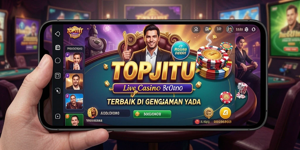 Screenshot gameplay <strong>TOPJITU</strong> dengan dealer langsung dan permainan seru.