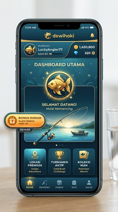 Cuplikan aplikasi menampilkan fitur menarik yang ditawarkan dewihoki.